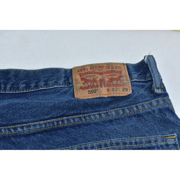 Levi's 550 Men Jeans 42x29 (41x28) Blue Denim Relaxed Workwear Baggy 90s -Flaws- - Picture 15 of 15